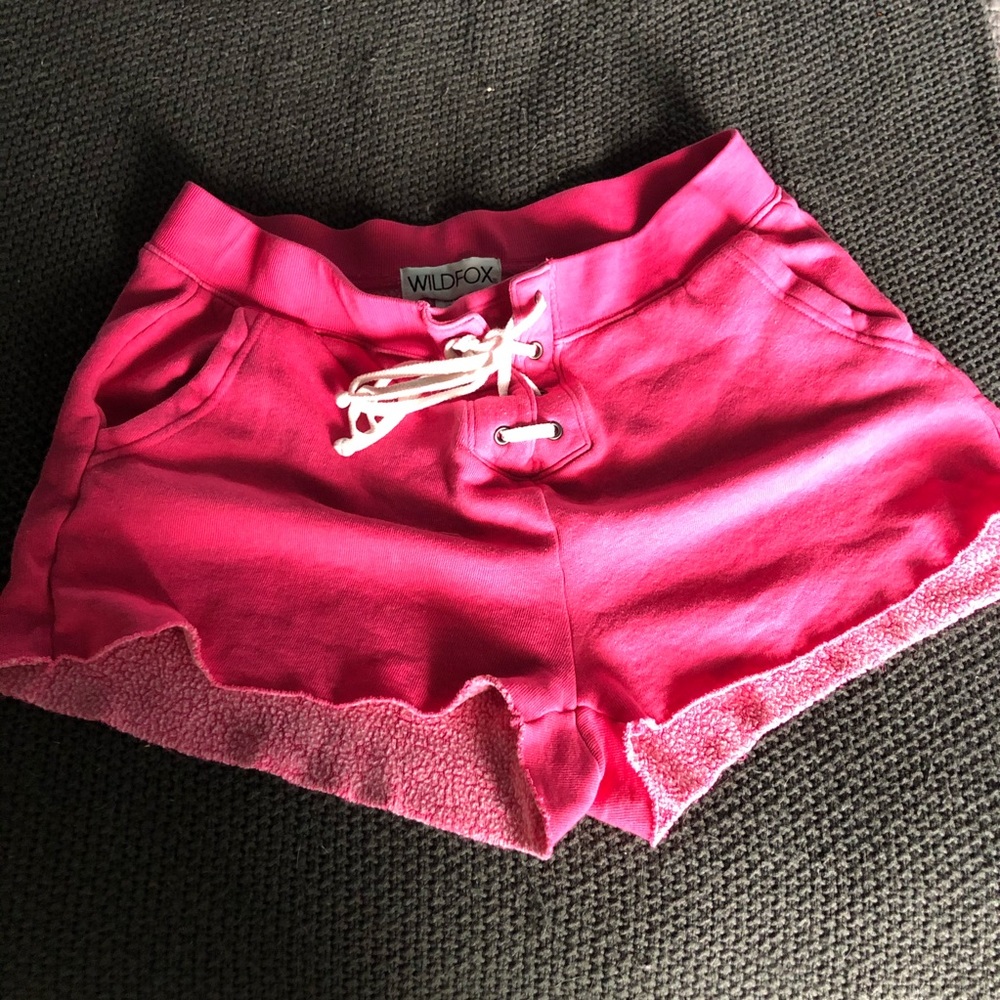 WILDFOX high rise lace-up shorties